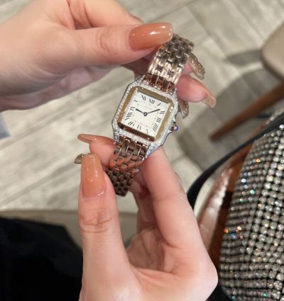 Cartier Panthere De 27*37MM Quartz Movement White Dial Square Women Watch